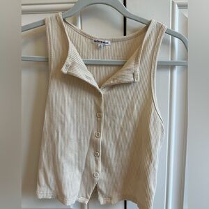 Reformation Cream Ribbed Women's Top
